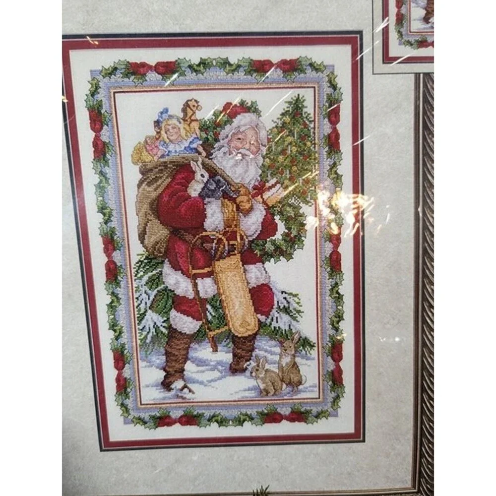 NEW Janlynn Glittery Snow Santa Claus Christmas Cross Stitch Kit picture 125-196